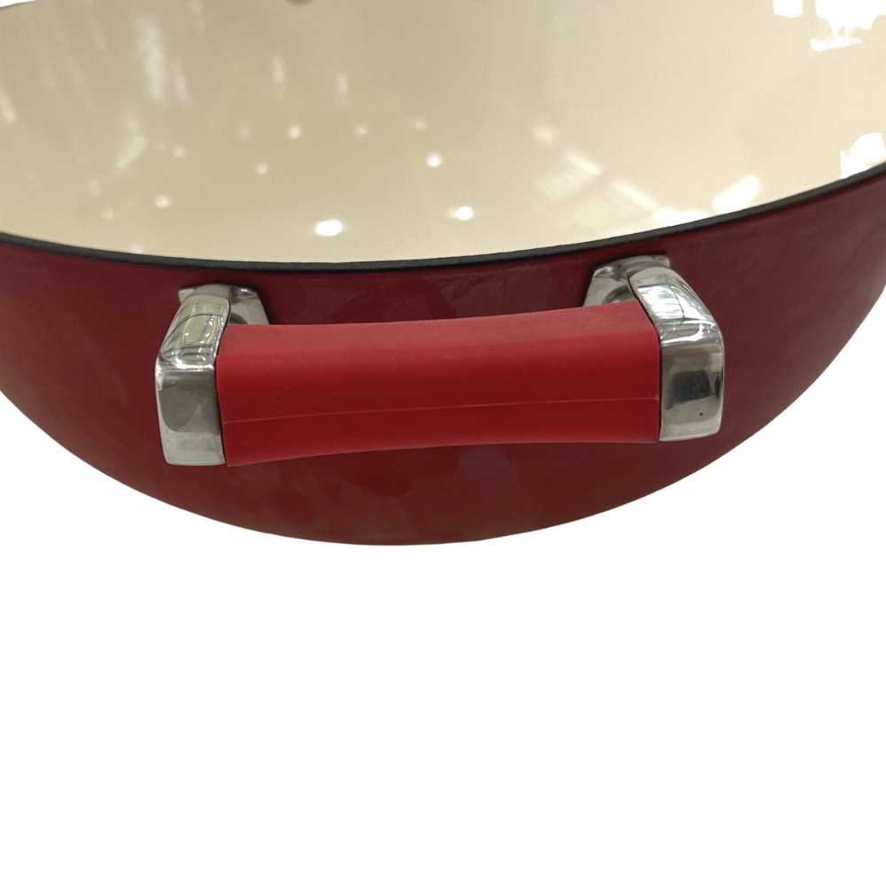 耐久性のあるループハンドル付き15インチ鋳鉄フライパン中華鍋